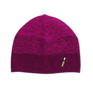 Damen Strickmütze DORO, Reiskornmuster, Lila/Pink