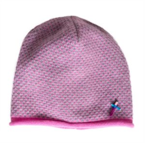 Damen Kaschmirmütze JACKY, Pink/Grau