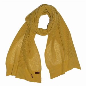 Feiner Kaschmir Schal mit Lochmuster, Gold Gelb