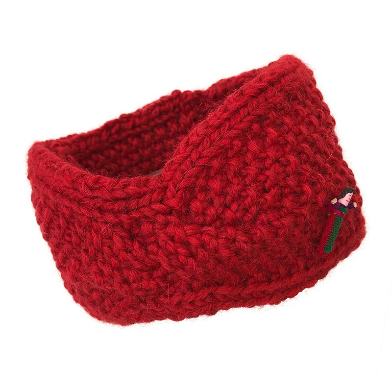Wollstirnband Heidi,von Meinfrollein, Rot