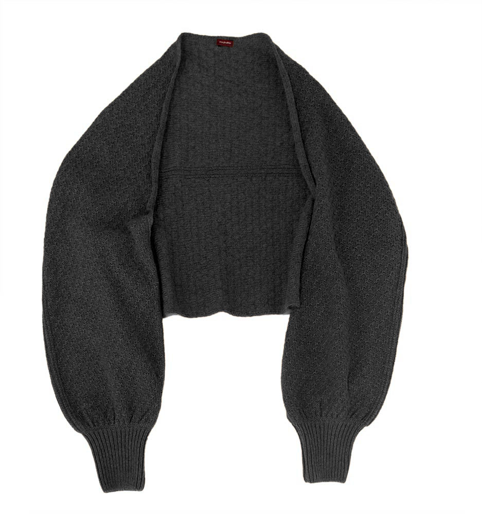 Bolero Shrug Jäckchen aus Alpakawolle, von Meinfrollein, Schwarz
